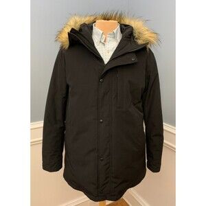 GH Bass Down Parka Mens L Goose Feathers Hooded Faux Fur Winter Insulated Coat